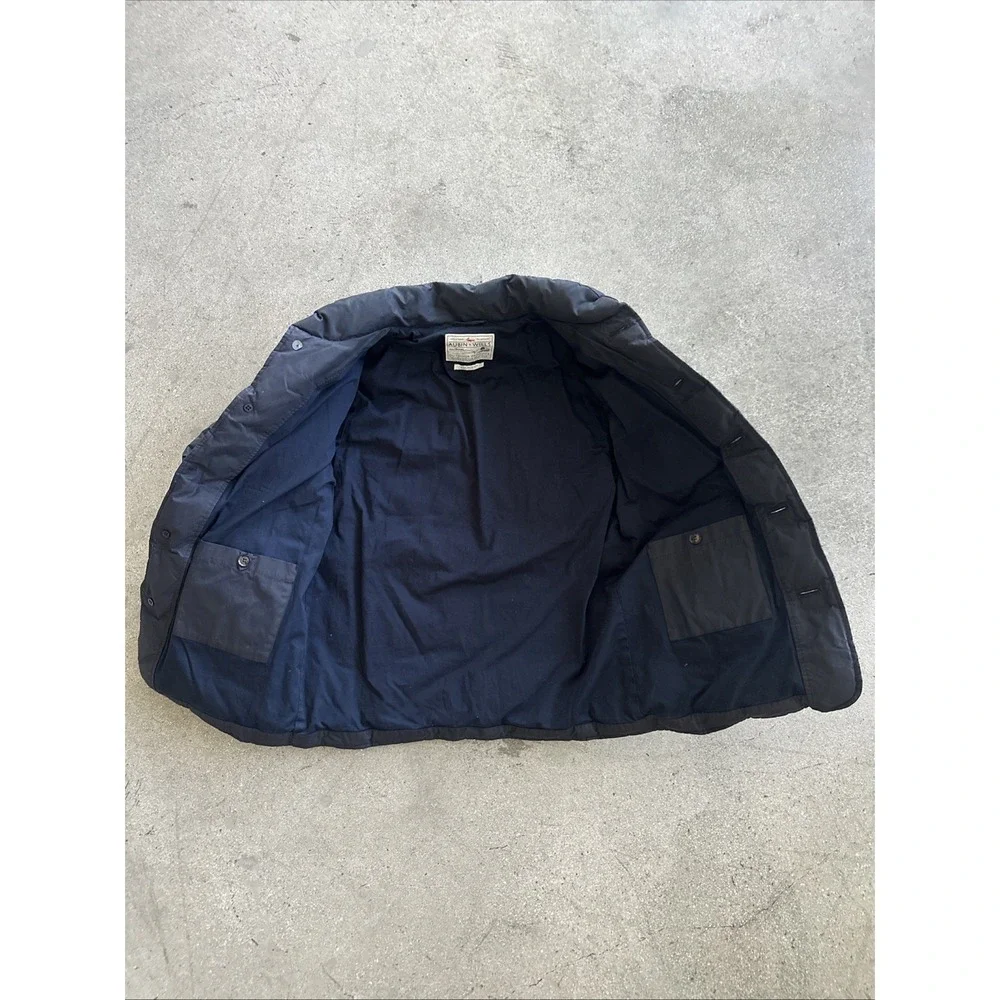 Aubin Wills Jacket Mens Blue Sz M Bodywarmer Gilet Button-Up Puffer Logo Casual